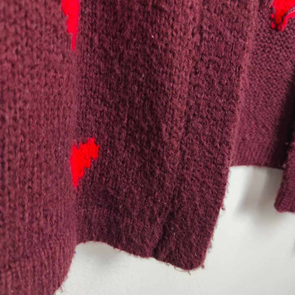 The Great The Heart Lodge Cardigan Sweater Womens 1 Small Burgundy Knit Burgundy - Picture 5 of 13